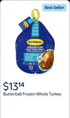 Walmart Butterball Frozen Whole Turkey, All Natural offer