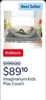 Walmart Imaginarium Kids Play Couch, Dark Gray offer