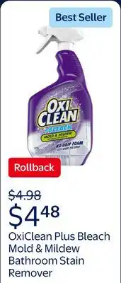 Walmart OxiClean Plus Bleach, No Drip Foam, Mold & Mildew Bathroom Stain Remover offer