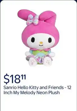 Walmart Sanrio Hello Kitty and Friends - 12 Inch My Melody Neon Plush offer