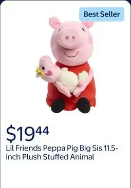 Walmart Lil Friends Peppa Pig Big Sis 11.5-inch Plush Stuffed Animal Featuring Baby Evie, Kids Ages 3 and up offer