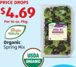 Aldi Simply Nature Organic Spring Mix offer