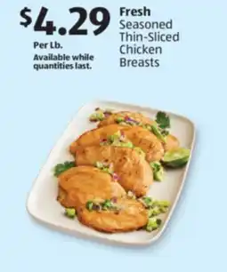 Aldi Fresh Seasoned Thin-Sliced Chicken Breasts offer