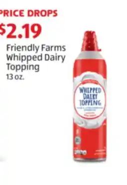 Aldi Friendly Farms Whipped Dairy Topping offer