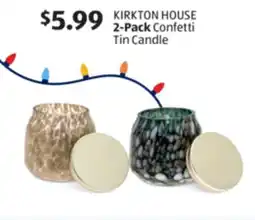 Aldi KIRKTON HOUSE 2-Pack Confetti Tin Candle offer