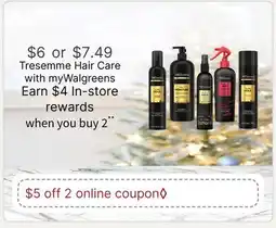 Walgreens Tresemme Hair Care offer