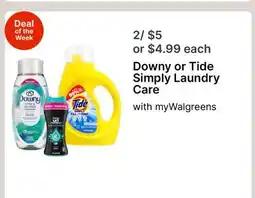 Walgreens Downy or Tide Simply Laundry Care offer