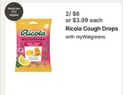 Walgreens Ricola Cough Drops offer