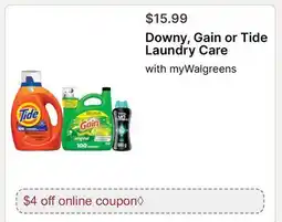 Walgreens Downy, Gain or Tide Laundry Care offer