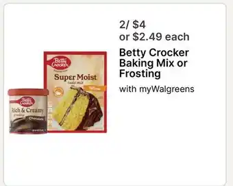 Walgreens Betty Crocker Baking Mix or Frosting offer