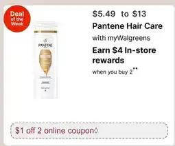Walgreens Pantene Hair Care offer