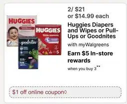 Walgreens Huggies Diapers and Wipes or Pull-Ups or Goodnites offer