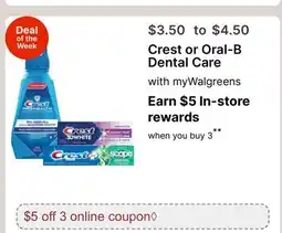 Walgreens Crest or Oral-B Dental Care offer