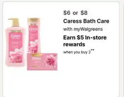 Walgreens Caress Bath Care offer