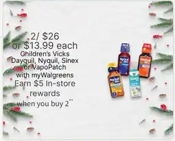 Walgreens Dayquil, Nyquil, Sinex or VapoPatch offer
