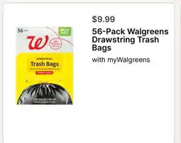 Walgreens 56-Pack Walgreens Drawstring Trash Bags offer