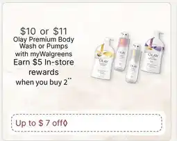 Walgreens Olay Premium Body Wash or Pumps offer
