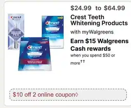 Walgreens Crest Teeth Whitening Products offer