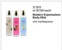 Walgreens Modern Expressions Body Mist offer