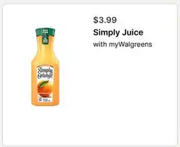 Walgreens Simply Juice offer
