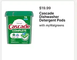 Walgreens Cascade Dishwasher Detergent Pods offer