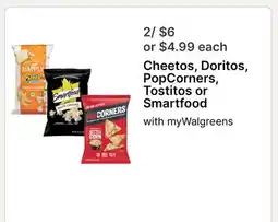 Walgreens Cheetos, Doritos, PopCorners, Tostitos or Smartfood offer