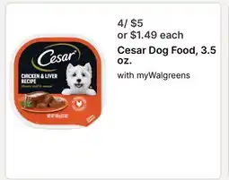 Walgreens Cesar Dog Food, 3.5 oz offer
