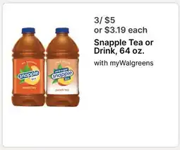 Walgreens Snapple Tea or Drink offer