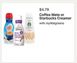Walgreens Coffee Mate or Starbucks Creamer offer