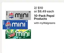 Walgreens 10 - Pack Pepsi Products offer