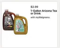 Walgreens 1-Gallon Arizona Tea or Drink offer