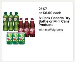 Walgreens 6-Pack Canada Dry Bottle or Mini Cans Products offer