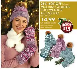 Boscov's MUK LUKS WOMENS COLD WEATHER ACCESSORIES offer