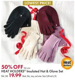 Boscov's HEAT HOLDERS Insulated Hat & Glove Set offer