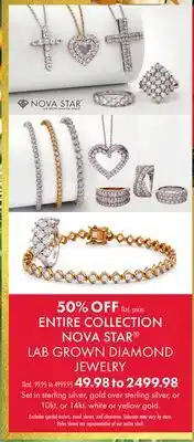 Boscov's ENTIRE COLLECTION NOVA STAR LAB GROWN DIAMOND JEWELRY offer