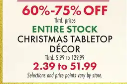 Boscov's ENTIRE STOCK CHRISTMAS TABLETOP DÉCOR offer