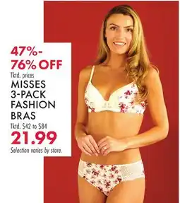 Boscov's MISSES 3-PACK FASHION BRAS offer