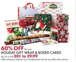 Boscov's HOLIDAY GIFT WRAP & BOXED CARDS offer