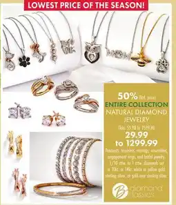 Boscov's ENTIRE COLLECTION NATURAL DIAMOND JEWELRY offer