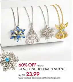 Boscov's GEMSTONE HOLIDAY PENDANTS offer