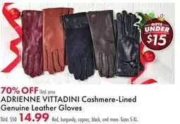 Boscov's ADRIENNE VITTADINI Cashmere-Lined Genuine Leather Gloves offer