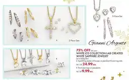 Boscov's WHITE ICE COLLECTION LAB CREATED WHITE SAPPHIRE JEWELRY offer