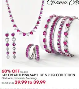 Boscov's LAB CREATED PINK SAPPHIRE & RUBY COLLECTION offer