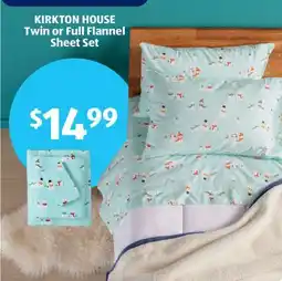 Aldi KIRKTON HOUSE Twin or Full Flannel Sheet Set offer