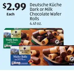 Aldi Deutsche Küche Dark or Milk Chocolate Wafer Rolls offer