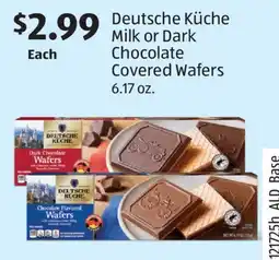 Aldi Deutsche Küche Milk or Dark Chocolate Covered Wafers offer