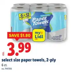 Lidl select size paper towels, 2-ply offer