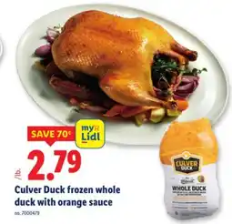 Lidl Culver Duck frozen whole duck with orange sauce offer