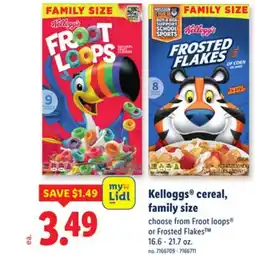 Lidl Kelloggs cereal, family size offer