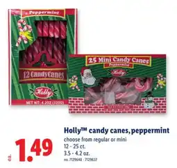 Lidl Holly candy canes, peppermint offer